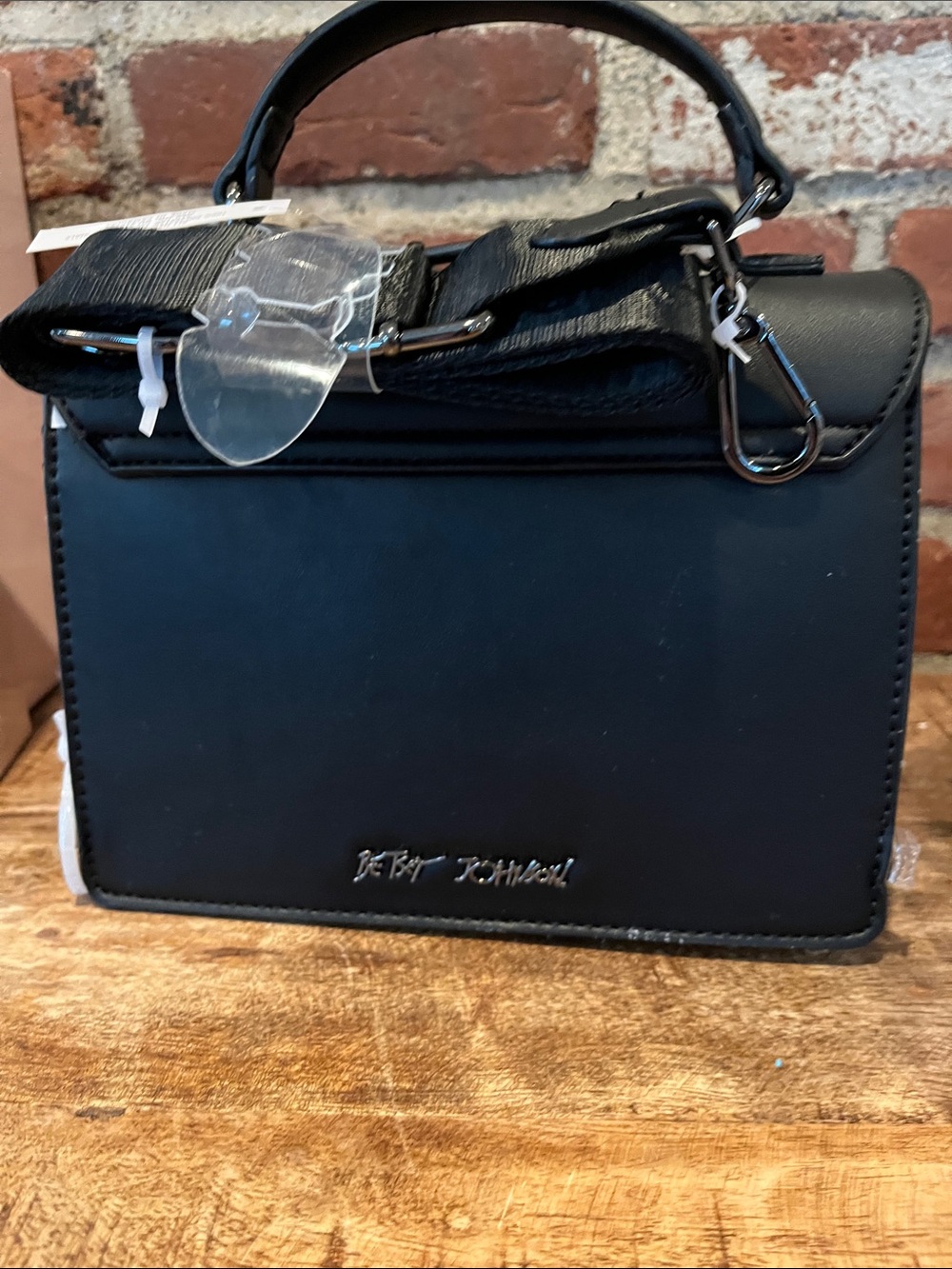 Betsey Johnson Black Mini Satchel with Skull Charm Accent - Picture 5 of 12